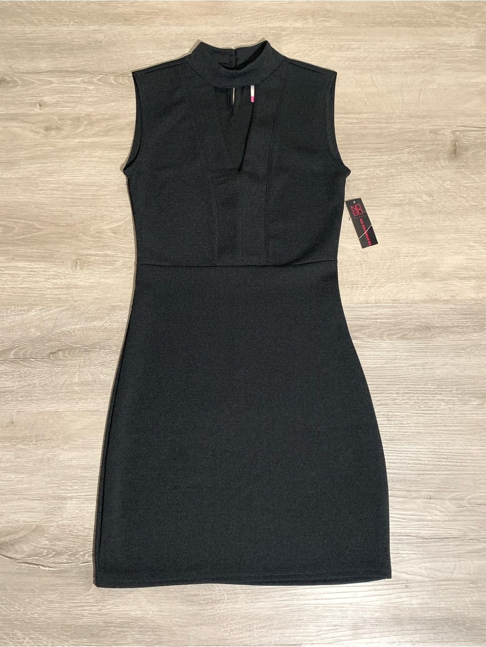 No Boundaries Black Sleeveless Mock-Neck Mini Dress